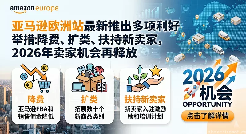 亚马逊欧洲站最新推出多项利好举措：降费、扩类、扶持新卖家，2026年卖家机会再释